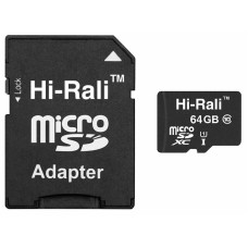 Карта пам'яті Hi-Rali (UHS-1) microSDXC Class 10 - 64GB (з адаптером) Чорний