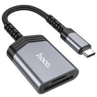 Картридер Hoco UA25 2in1 Type-C - Metal gray
