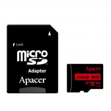 Карта памяти Apacer microSDXC (UHS-1) 256Gb class 10 V10 A1 R100MB/s + SD adapter - Black