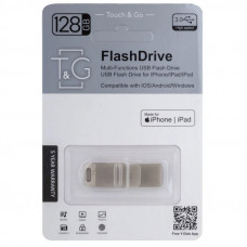 Флеш-драйв T&G 008 Metal series USB 3.0 - Lightning 128GB - Срібний