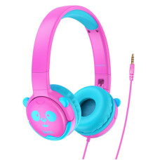 Накладные наушники Hoco W31 Childrens (3.5mm/1.2m) - Розово-голубой