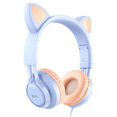 Накладные наушники Hoco W36 Cat ear (3.5mm/1.2m) - Dream Blue