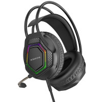 Накладные наушники Borofone BO105 Thunder (3.5mm+USB/2m) - Black