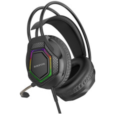 Накладные наушники Borofone BO105 Thunder (3.5mm+USB/2m) - Black