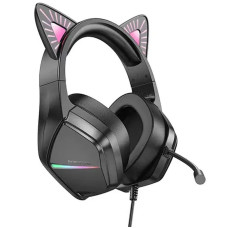 Накладные наушники Borofone BO106 Cute cat (USB+3.5mm/2m) - Phantom Cat