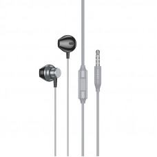 Стерео Наушники Hoco M125 Smart metal universal (3.5mm/1.2m) - Metal gray