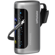 Портативний ЗП Power Bank Amaya F040C PD22.5W with display and cable 10000 mAh Gun Grey