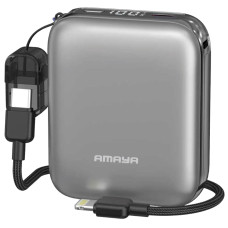 Портативное ЗУ Power Bank Amaya F001C PD20W with cable 10000 mAh Gun Gray