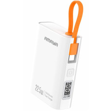 Портативний ЗП Power Bank Amaya FD50 22.5W with display and cable 10000 mAh White