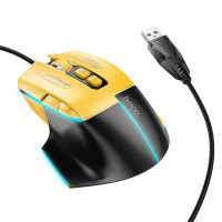 Мышь проводная Hoco GM31 Overlord luminous - Black / Yellow