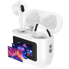 Беспроводные TWS наушники Hoco EW73 Randy with Touch Screen - White