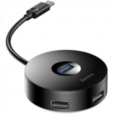 Перехідник HUB Baseus Round Box Type-C to USB 3.0 + 3USB 2.0 (CAHUB-G) - Чорний