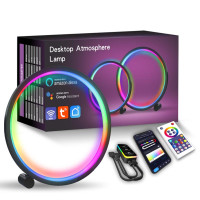 Настільна LED лампа RGB Intelligent circular atmosphere light Bluetooth USB with app - Black
