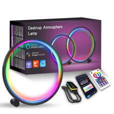 Настільна LED лампа RGB Intelligent circular atmosphere light Bluetooth USB with app - Black