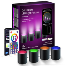 Настінна LED лампа RGB Intelligent wall lamp 4 pcs with Bluetooth European plug with app - Black