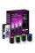 Настінна LED лампа RGB Intelligent wall lamp 4 pcs with Bluetooth European plug with app - Black - фото