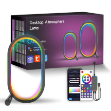 Настільна LED лампа RGB Smart desk oval lamp Bluetooth USB with app - Black