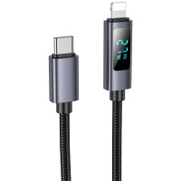 Cavo dati Hoco X112 Favor with display Type-C to Lightning 27W (1m) - Black