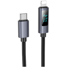 Дата кабель Hoco X112 Favor with display Type-C to Lightning 27W (1m) - Black