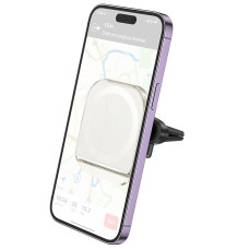 Автотримач Hoco H42 Crystal ring magnetic (air outlet) - White