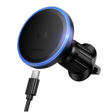 Автотримач з БЗП Borofone BH224 Flash 15W (air outlet) - Black