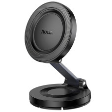 Автотримач Hoco H61 Show folding ring magnetic (dashboard) - Black / Metal gray
