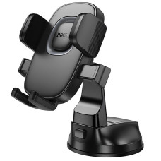 Автотримач Hoco H76 Crown one-button (center console) - Black / Metal gray