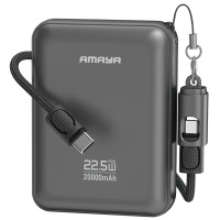 Портативний ЗП Power Bank Amaya F237C PD22.5W with cable 20000 mAh Grey