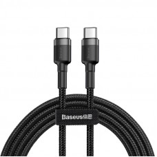 Дата кабель Baseus Cafule Type-C to Type-C Cable PD 2.0 60W (1m) (CATKLF-G) - Чорний / Сірий