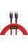 Дата кабель Baseus Cafule Type-C to Type-C PD2.0 60W (2m) (CATKLF-H) Червоний - фото