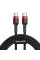 Дата кабель Baseus Cafule Type-C to Type-C PD2.0 60W (2m) (CATKLF-H) Чорний / Червоний - фото