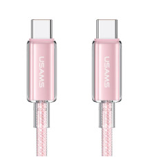 Дата кабель USAMS US-SJ660 Type-C to Type-C PD100W Cloud Series (1.2m) - Pink