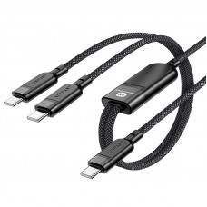 Дата кабель Acefast C5-11 USB-C to 2xUSB-C 100W (1.2m) - Black