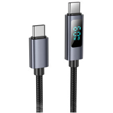 Дата кабель Hoco X112 Favor with display Type-C to Type-C 60W (1m) - Black