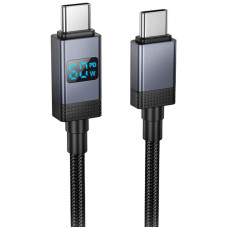 Дата кабель Hoco X118 Generous with display Type-C to Type-C 60W (1m) - Black