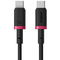 Дата кабель Baseus Dura Series Fast Charging Type-C to Type-C 100W (2m) (P10377803) Red / Black