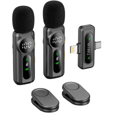 Петличний бездротовий мікрофон WIWU WM007 Dual-mic (Lightning/Type-C) - Black