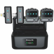 Петличний бездротовий мікрофон Amaya ANC100 dual-mic 2in1 (Lightning/Type-C) Black
