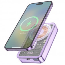 Портативное ЗУ Power Bank Hoco Q14A Ice Crystal PD20W с Беспроводное зарядное устройство 10000 mAh - Purple