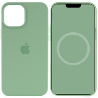 Чохол Silicone case (AAA) full with Magsafe and Animation для Apple iPhone 12 Pro / 12 (6.1) - Зелений / Pistachio