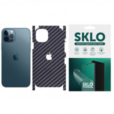 Защитная пленка SKLO Back (на заднюю панель+грани+лого) Carbon для Apple iPhone XS (5.8) - Черный