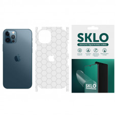 Захисна плівка SKLO Back (на задню панель+грани+лого) Transp. для Apple iPhone 11 Pro Max (6.5) - Прозорий / Соты