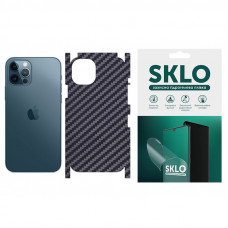 Защитная пленка SKLO Back (на заднюю панель+грани) Carbon для Apple iPhone XS (5.8) - Черный