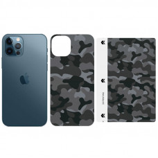 Защитная пленка SKLO Back (на заднюю панель+грани) Camo для Apple iPhone 13 Pro (6.1) - Серый / Army Gray