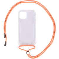 Чехол TPU Crossbody Transparent для Apple iPhone 12 Pro Max (6.7) - Персиковый