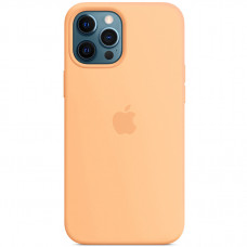 Чохол Silicone case (AAA) full with Magsafe для Apple iPhone 12 Pro / 12 (6.1) - Помаранчевий / Cantaloupe