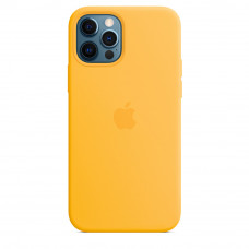 Чехол Silicone case (AAA) full with Magsafe для Apple iPhone 12 Pro / 12 (6.1) - Желтый / Sunflower