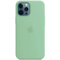 Чохол Silicone case (AAA) full with Magsafe для Apple iPhone 12 Pro Max (6.7) - Зелений / Pistachio