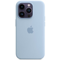 Чехол Silicone case (AAA) full with Magsafe для Apple iPhone 14 Pro (6.1) - Голубой / Sky