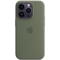 Чохол Silicone case (AAA) full with Magsafe для Apple iPhone 14 Pro (6.1) - Зелений / Olive